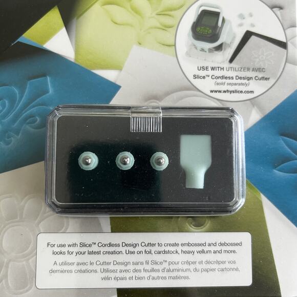 Slice Embossing Tips Set with Mat Medium for‎ Cordless Design Cutter Paper Craft - Picture 2 of 3